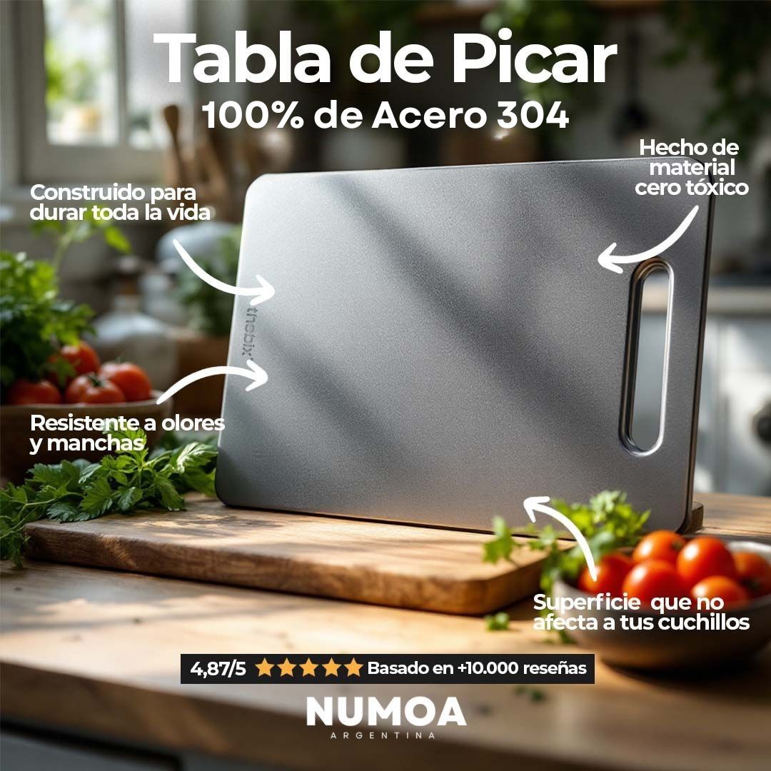Tabla INOXIA™ de Acero 304 - Cortes Precisos e Higiene Máxima